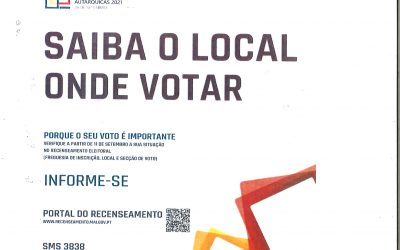 ELEIÇÕES AUTÁRQUICAS 2021 – Saiba o local onde votar
